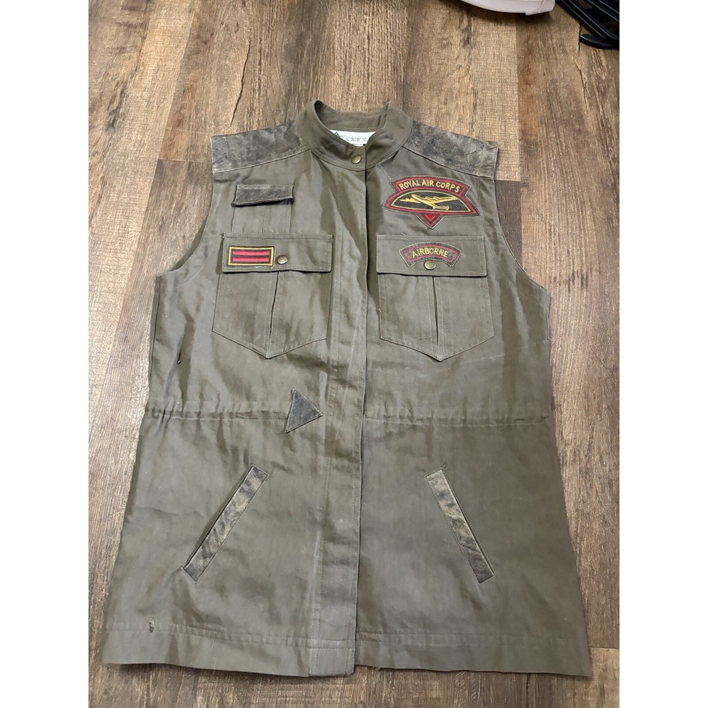 Royal Air Force Ariborne Mens Medium Vest Army Green Full Zip Jacket Rare
